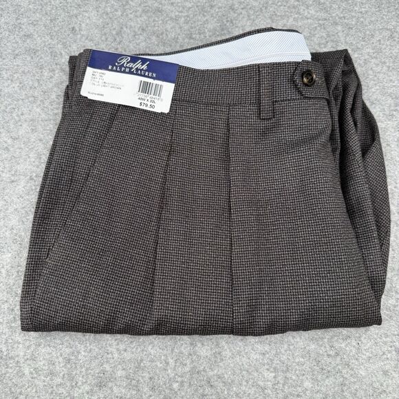 New Ralph Lauren Men's‎ The Comfort Flex Pants 40x32 Micro Houndstooth Pleated - Picture 1 of 11